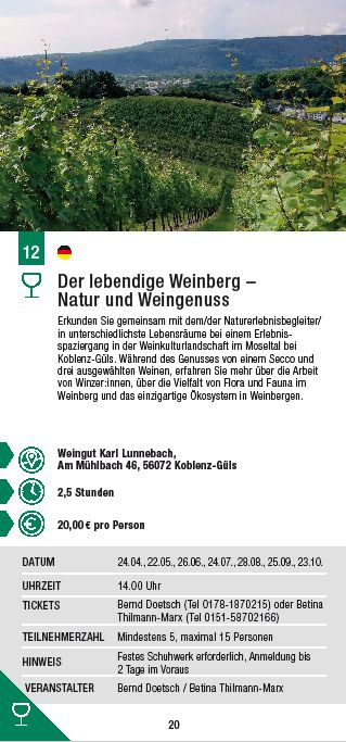 25.09.2022 14.00 Uhr Der lebendige Weinberg: Natur und Weingenuss